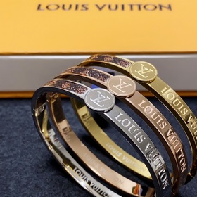 Оригинальный браслет LV из кожи с гравировкой букв, Louis Vuitton