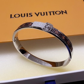 Оригинальный браслет LV из кожи с гравировкой букв, Louis Vuitton