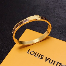 Оригинальный браслет LV из кожи с гравировкой букв, Louis Vuitton
