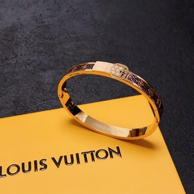 Оригинальный браслет LV из кожи с гравировкой букв, Louis Vuitton