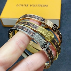 Оригинальный браслет LV из кожи с гравировкой букв, Louis Vuitton