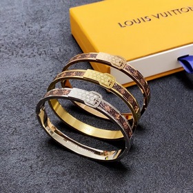 Оригинальный браслет LV из кожи с гравировкой букв, Louis Vuitton