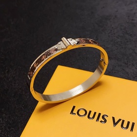 Оригинальный браслет LV из кожи с гравировкой букв, Louis Vuitton