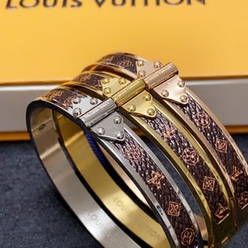 Оригинальный браслет LV из кожи с гравировкой букв, Louis Vuitton