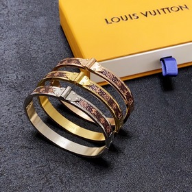 Оригинальный браслет LV из кожи с гравировкой букв, Louis Vuitton