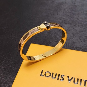 Оригинальный браслет LV из кожи с гравировкой букв, Louis Vuitton