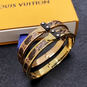 Оригинальный браслет LV из кожи с гравировкой букв, Louis Vuitton