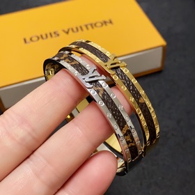 Новинка, подлинный товар, браслет из кожи с принтом LV, Louis Vui