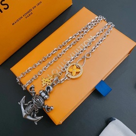 Оригинальное колье Louis Vuitton LV, новая модель из фирменного м