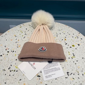 MONCLER вязаная шапка с ушанкой, высокая версия из шерсти с мехов