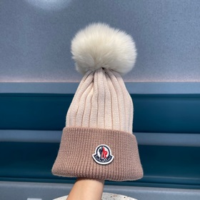 MONCLER вязаная шапка с ушанкой, высокая версия из шерсти с мехов