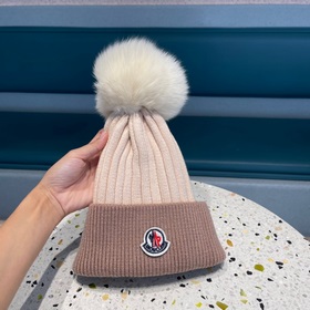 MONCLER вязаная шапка с ушанкой, высокая версия из шерсти с мехов