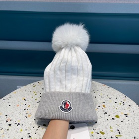 MONCLER вязаная шапка с ушанкой, высокая версия из шерсти с мехов