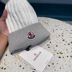 MONCLER вязаная шапка с ушанкой, высокая версия из шерсти с мехов