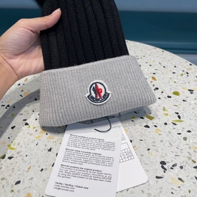 MONCLER вязаная шапка с ушанкой, высокая версия из шерсти с мехов