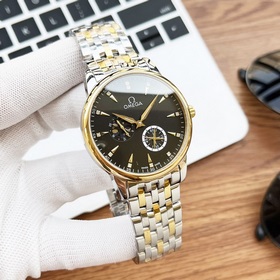 Элегантные мужские часы Omega с четырьмя стрелками указателем фаз