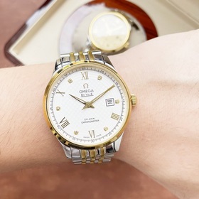 Элегантные мужские часы Omega, классический дизайн с тремя стрелк