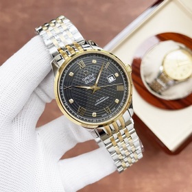 Элегантные мужские часы Omega, классический дизайн с тремя стрелк