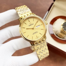 Элегантные мужские часы Omega, классический дизайн с тремя стрелк