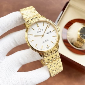 Элегантные мужские часы Omega, классический дизайн с тремя стрелк