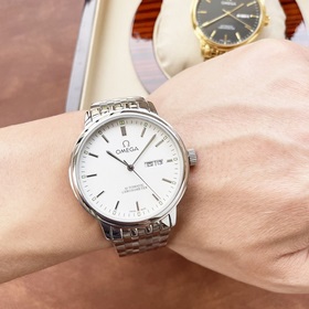 Элегантные мужские часы Omega, классический дизайн с тремя стрелк