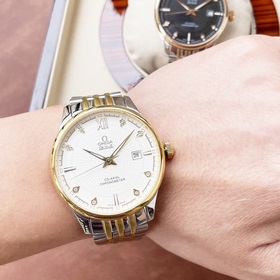 Элегантные мужские часы Omega, классический дизайн с тремя стрелк