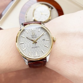 Элегантные мужские часы Omega, классический дизайн с тремя стрелк