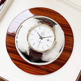 Элегантные мужские часы Omega, классический дизайн с тремя стрелк