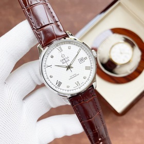 Элегантные мужские часы Omega, классический дизайн с тремя стрелк