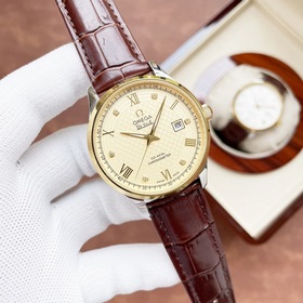 Элегантные мужские часы Omega, классический дизайн с тремя стрелк