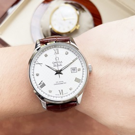 Элегантные мужские часы Omega, классический дизайн с тремя стрелк