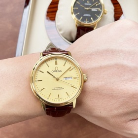 Элегантные мужские часы Omega, классический дизайн с тремя стрелк