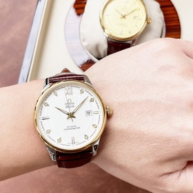 Элегантные мужские часы Omega, классический дизайн с тремя стрелк