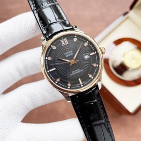 Элегантные мужские часы Omega, классический дизайн с тремя стрелк
