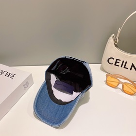 Pr@da Prada джинсовая бейсболка с треугольным козырьком Джинсовый