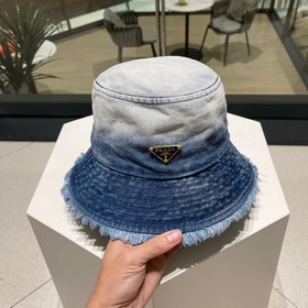 Prada джинсовая кепка-рыбачка, эффект вымытого цвета, идеальный а