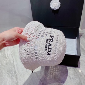PRADA Пальто из соломы, рыбацкая шляпа, ручной работы, официальна