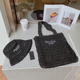 PRADA Пальто из соломы, рыбацкая шляпа, ручной работы, официальна