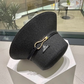【PRADA Пrada】 Новая модель 2023 года： соломенная шляпа-котел с ре