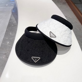 PRADA, шляпа с широкими полями, черно-белая, очень популярная мод