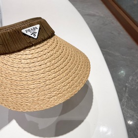 PRADA Пальто из соломы, шляпа с открытой макушкой, высокое качест