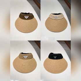 PRADA Пальто из соломы, шляпа с открытой макушкой, высокое качест