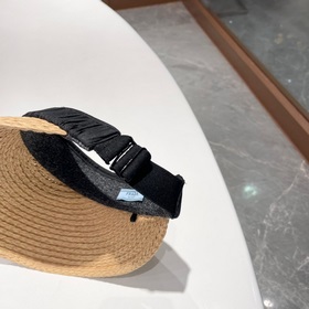 PRADA Пальто из соломы, шляпа с открытой макушкой, высокое качест