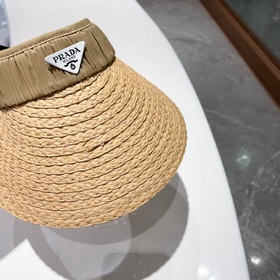 PRADA Пальто из соломы, шляпа с открытой макушкой, высокое качест