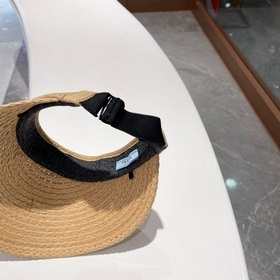 PRADA Пальто из соломы, шляпа с открытой макушкой, высокое качест