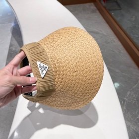 PRADA Пальто из соломы, шляпа с открытой макушкой, высокое качест
