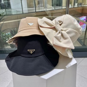 Prada женская модная шляпа с бабочкой, летняя шляпа с широкими по