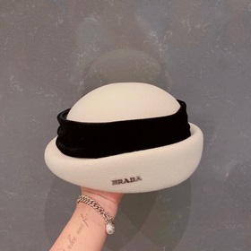 PRADA Prada 2023 осень-зима, новый шерстяной цилиндр, берет с зак