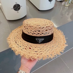 Шляпа Prada из соломы, высокое качество, очень красивая форма, мн