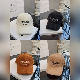 Prada (Прада) Оригинальная шерстяная бейсболка, металлическая эмб